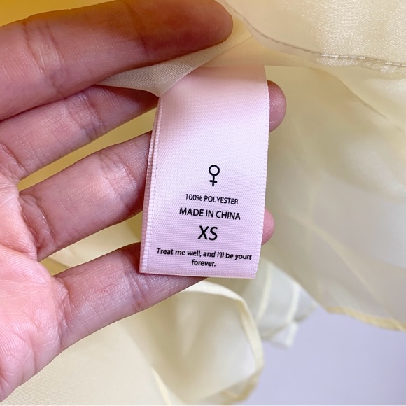 NEW Selkie The Baby Banana Puff Organza Mini Dress Sz XS - Picture 15 of 16